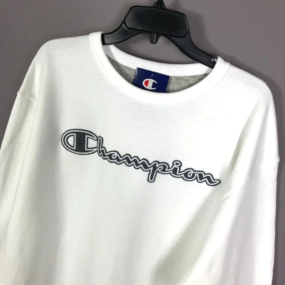 Champion Men's White FLC Crewneck Sweater Size XL